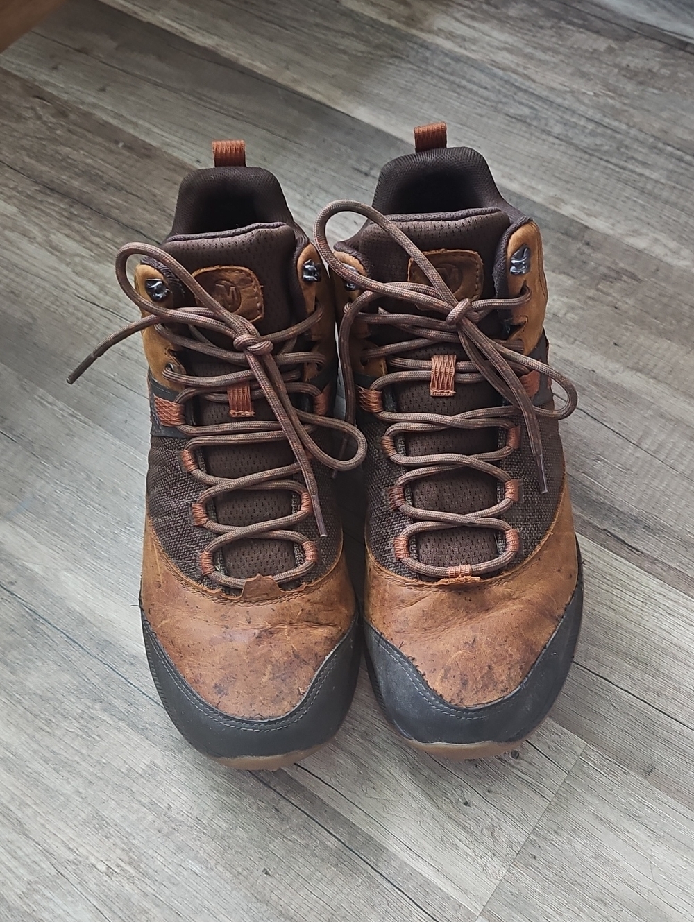 Merrell Mens Zion Mid Waterproof Hiking Boot in Toffee/Caramel Anglais Size 9.5
